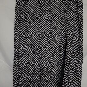 MICHAEL Michael Kors Black and White Pleated Midi Skirt